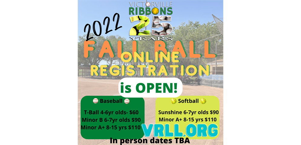 2022 Fall Ball Online Registration is Now Open!