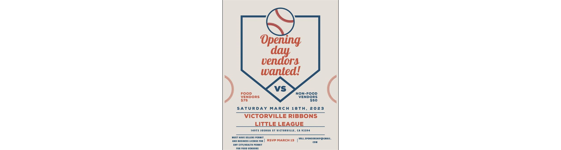 Vendors for Opening Ceremonies Needed!