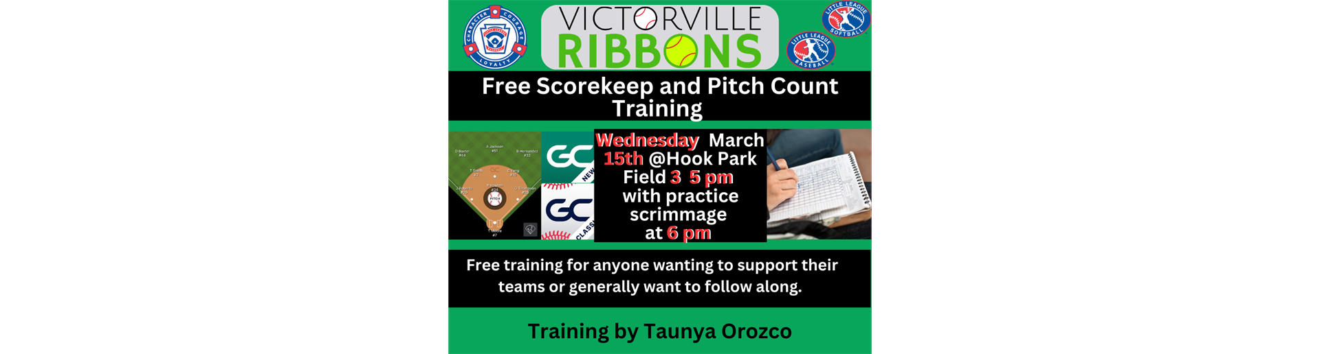 Free Scorekeeper and Pitch Count Clinic RESCHEDULED!